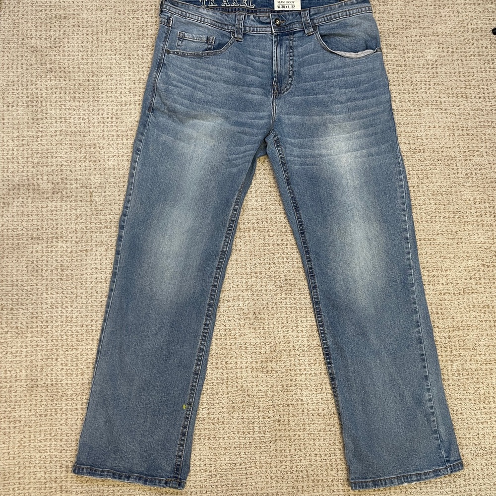 T K Axel Brand Mens Jeans 36 X 32 Slim Boot Cut